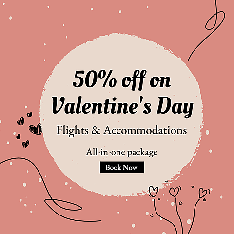 Simple Tourism Packages Lover's Day Discount Ecommerce Product Image