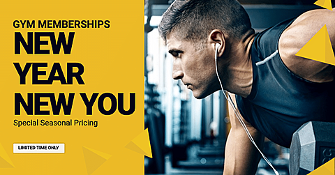  New Year Festival Gym Promotion Template Simple Style Poster Ecommerce Banner