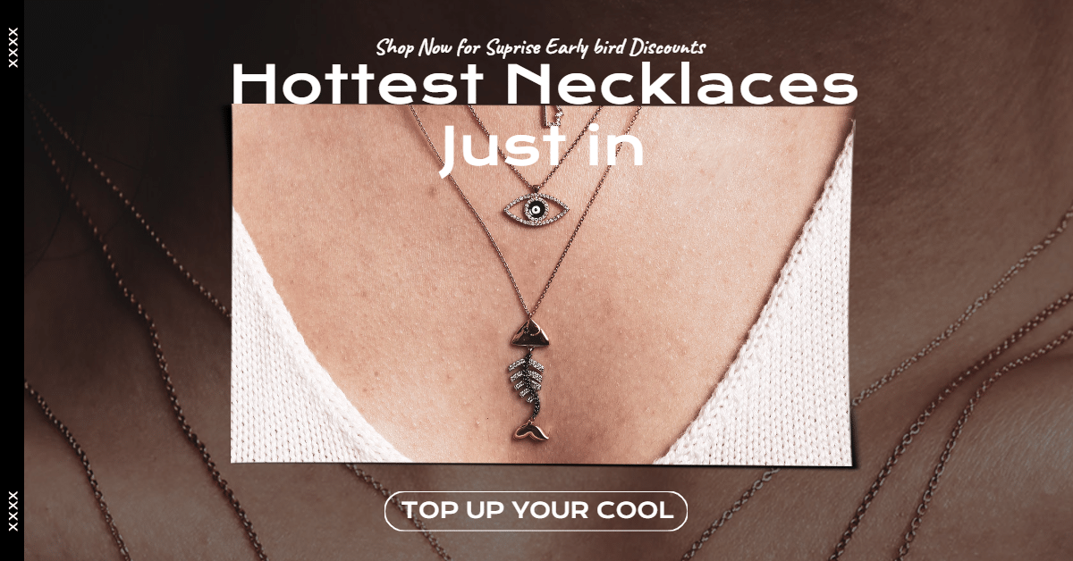 White Ellipse Element Literary Style Hottest Necklaces New Arrival Ecommerce Banner预览效果