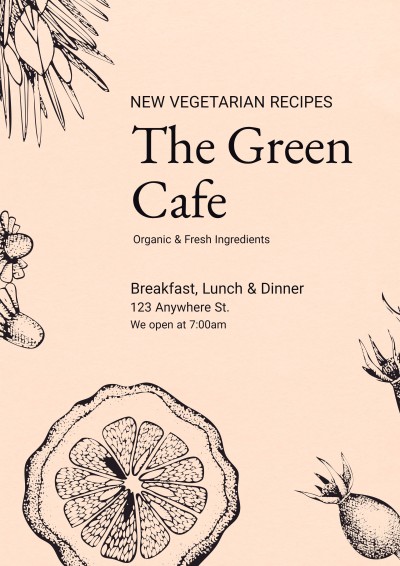 Vegetarian Recipes Green Cafe Propagating Poster