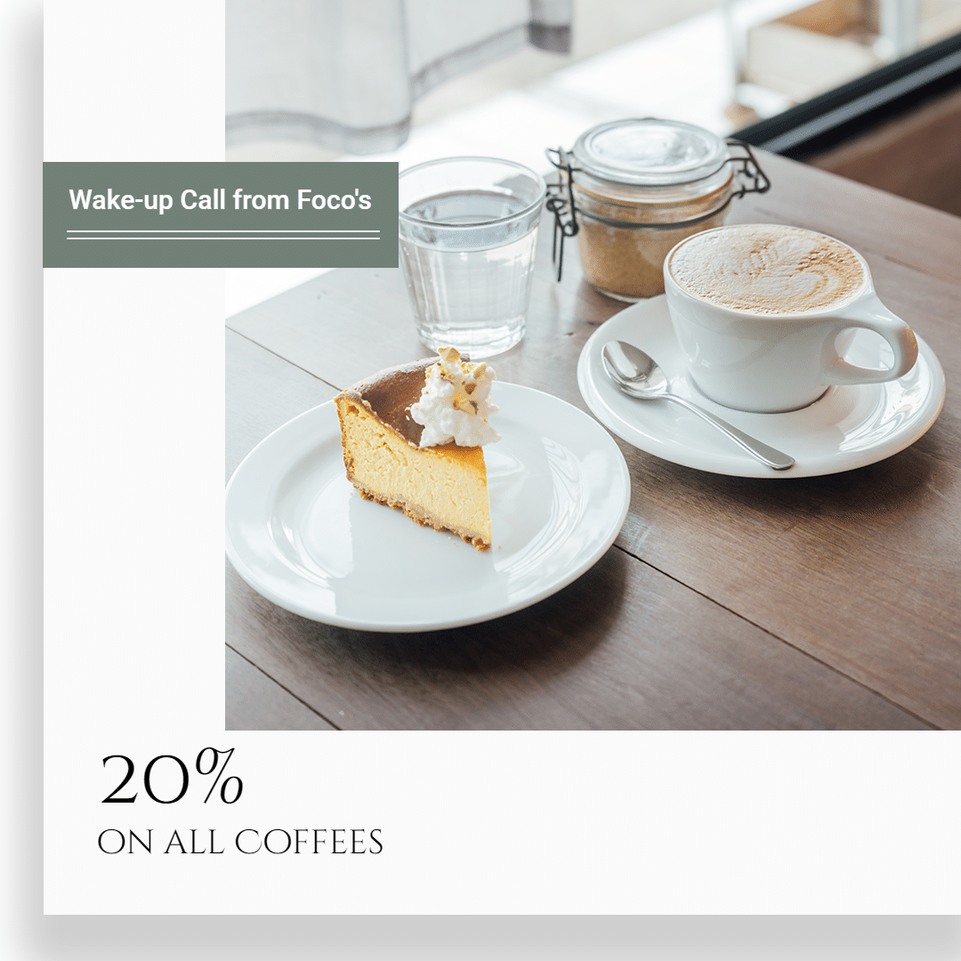 Fresh Style Coffee Shop Discount Ecommerce Product Image