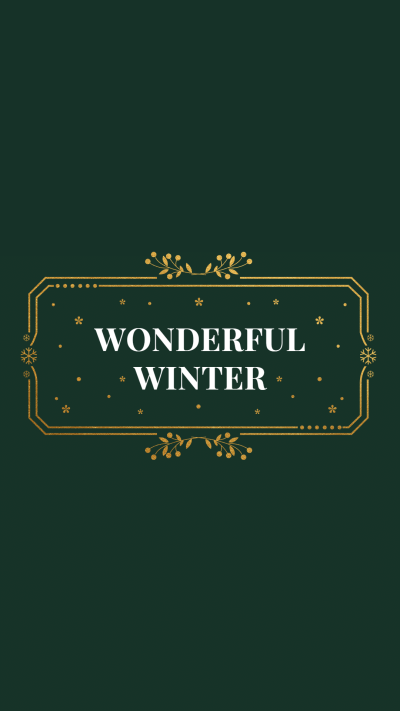 Simple Christmas Gold Geometry Frame Text Wondeful Winter Instagram Highlight