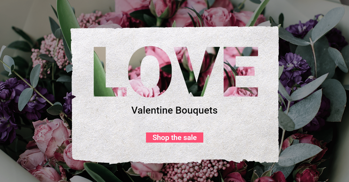 Literary Valentine Bouquets Promotion Ecommercce Banner预览效果