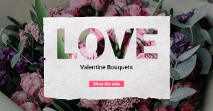 Literary Valentine Bouquets Promotion Ecommercce Banner