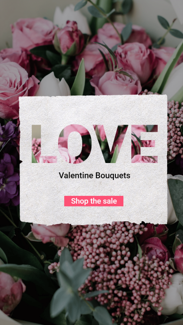 Literary Valentine Bouquets Promotion Ecommercce Story预览效果