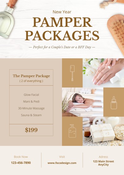 Pamper Packages Services Introduction Promotion Flyer