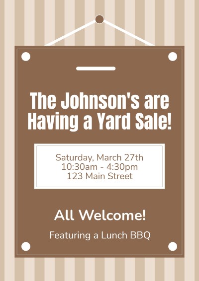 Minimalist Style Yard Sale Display Propaganda Flyer