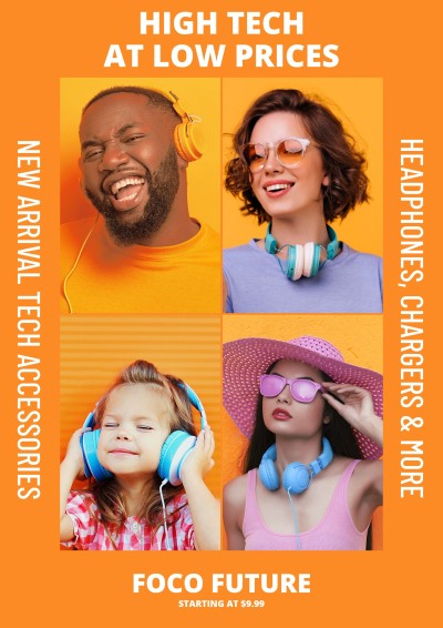 Electronic Product Headphones New Arrival Promotion Poster