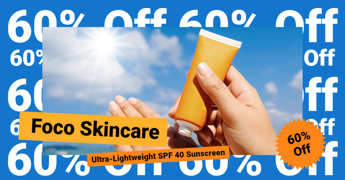 Simple Skincare Sunscreen Discount Ecommerce Banner预览效果