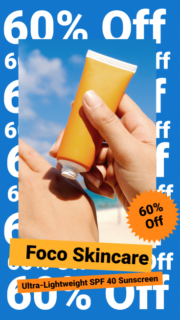Simple Skincare Sunscreen Discount Ecommerce Story预览效果