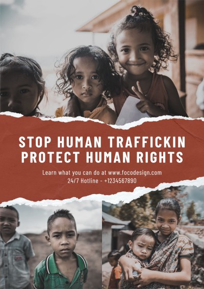 Public Welfare Poor Kids Group Attention Propagating Poster