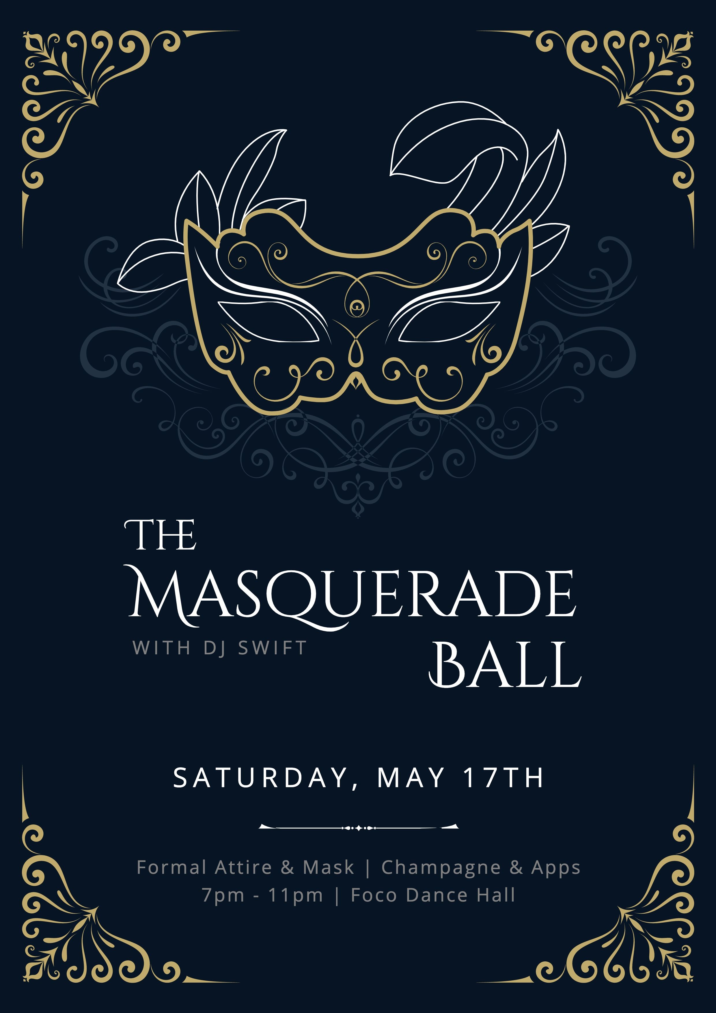 Masquerade Ball Invitation Template Simple Fashion Style Poster
