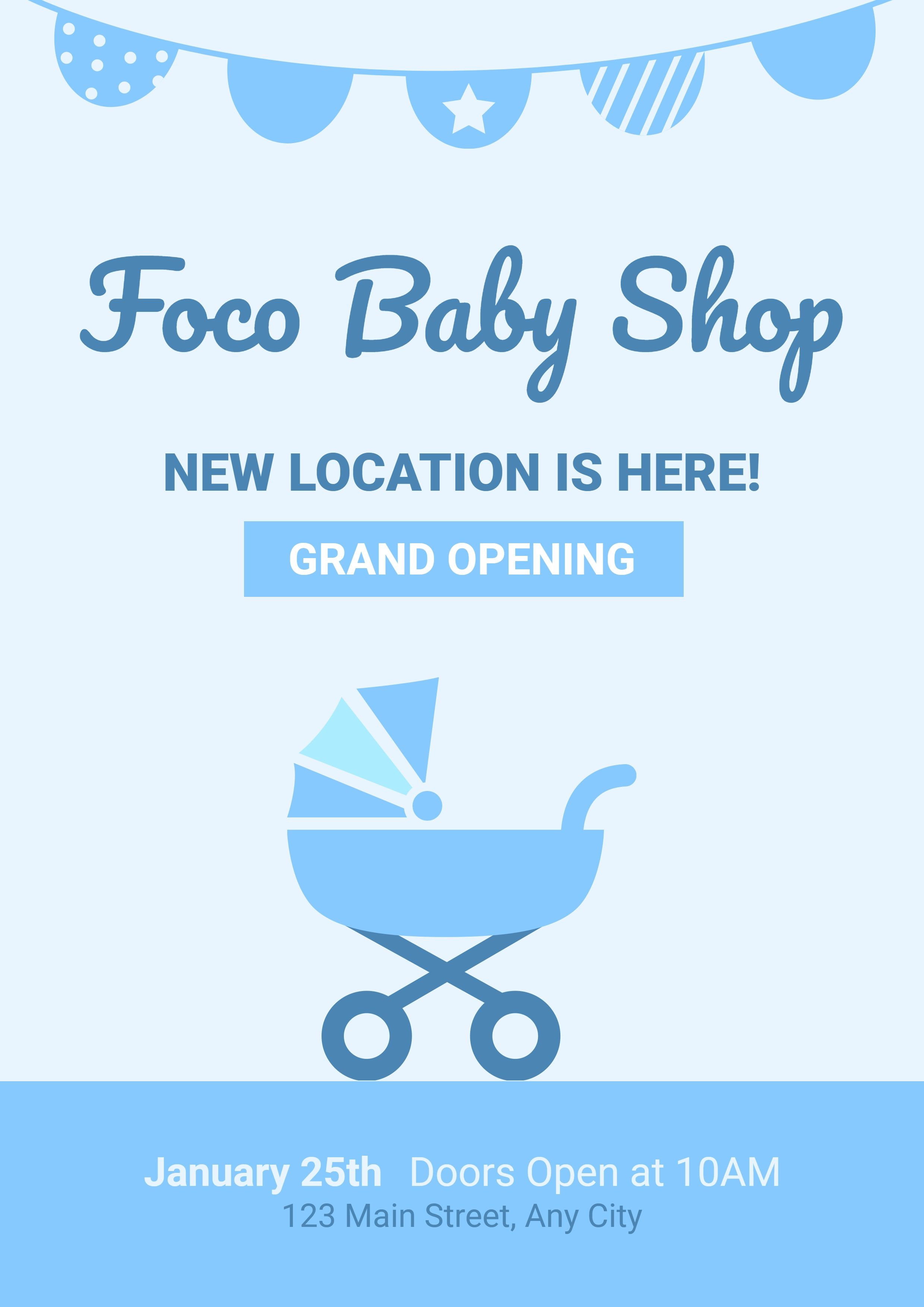 Baby Shop Grand Opening Propaganda Poster