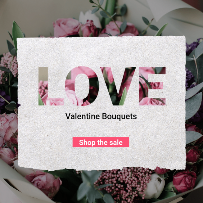 Literary Valentine Bouquets Promotion Ecommercce Product Image预览效果
