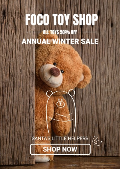 Toy Shop Annual Winter Sale Promotion Poster