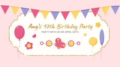 Cute Birthday Party Facebook Event Cover