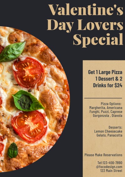 Italian Cuisine Valentine's Day Lovers Special Promotion Flyer