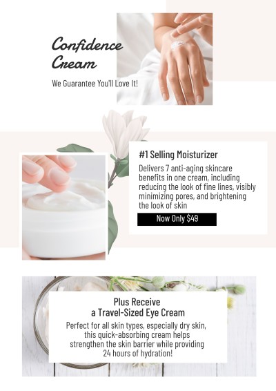 Confidence Cream Use Introduction Products Propaganda Flyer