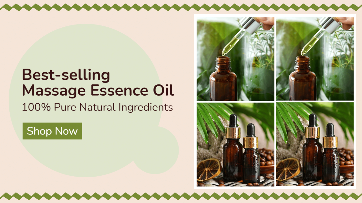 Fresh Style Massage Essence Oil Promotion Ecommerce Banner预览效果