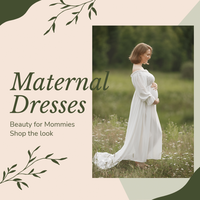 Geometry Typesetting Fresh Style Maternal Dresses Outfit Display Ecommerce Product Image预览效果
