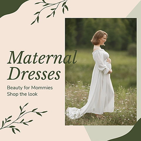 Geometry Typesetting Fresh Style Maternal Dresses Outfit Display Ecommerce Product Image