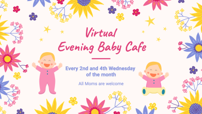 Cute Virtual Evening Baby Cafe Facebook Event Cover