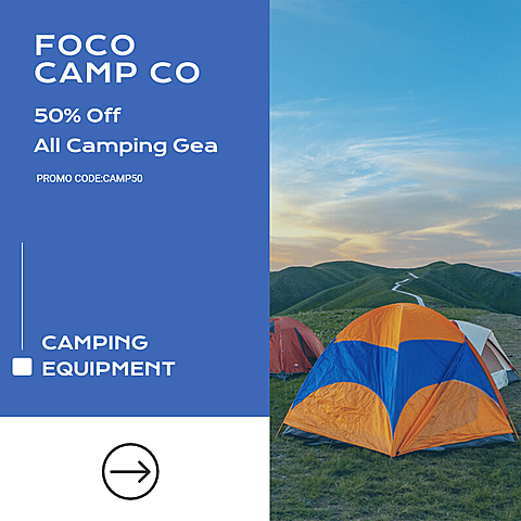 Simple Camping Equipment Discount Ecommerce Product Image