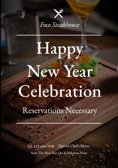 Commercial New Year Festival Discount Promotion Poster