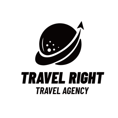 Black Arrow Element Simple Fashion Style Travel Agency Logo Image