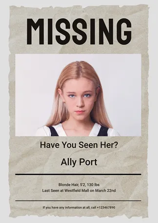 Missing Girl Activity Promotion Poster