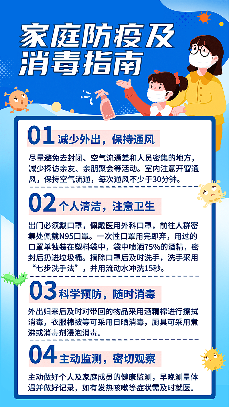 疫情海报家庭防疫消毒指南