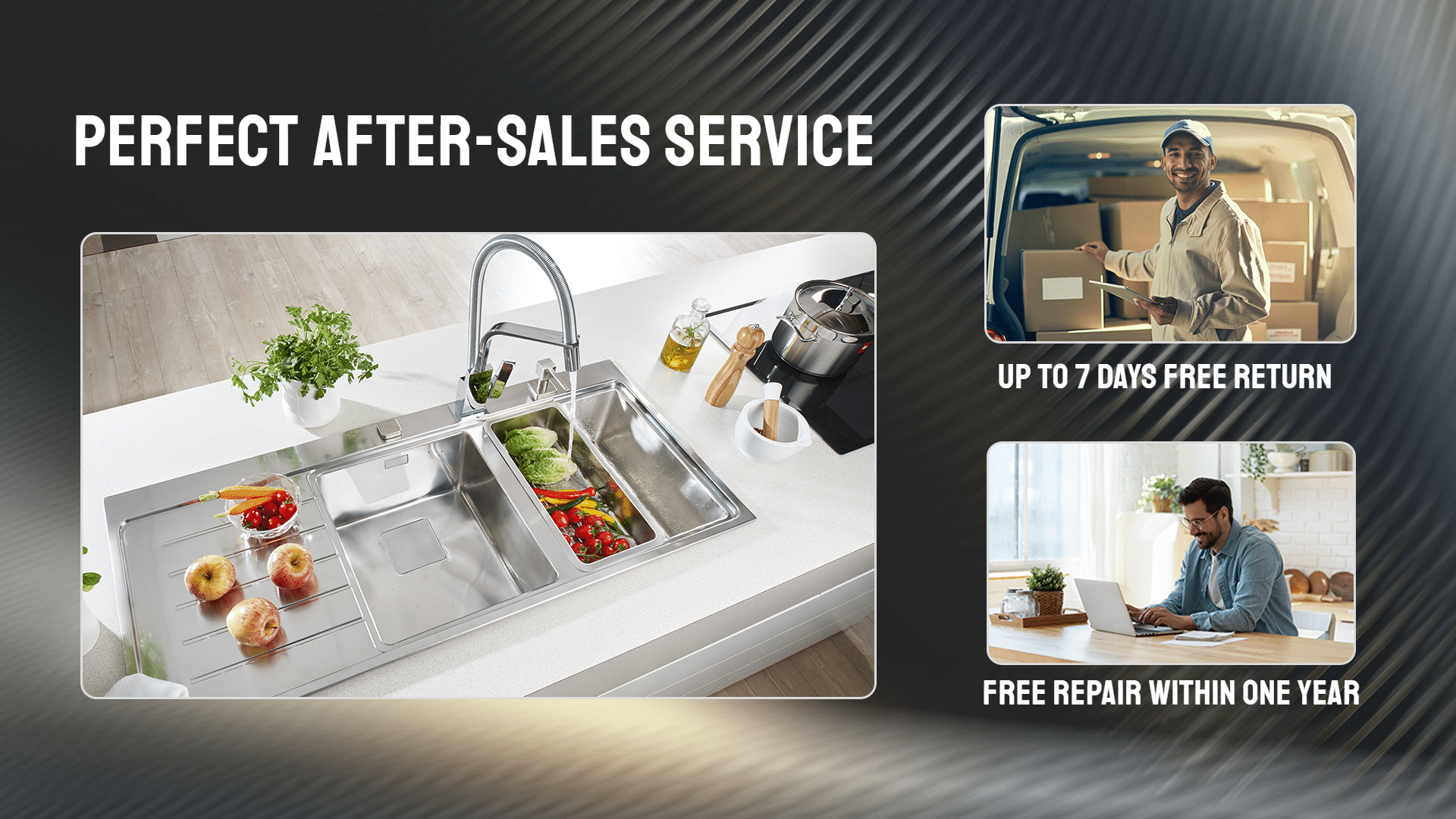 Simple Perfect Kitchen Ware After-Sale Service Ecommerce Banner预览效果