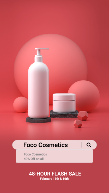 Fashion Cosmetics Flash Sale Advertisement Ecommerce Story预览效果