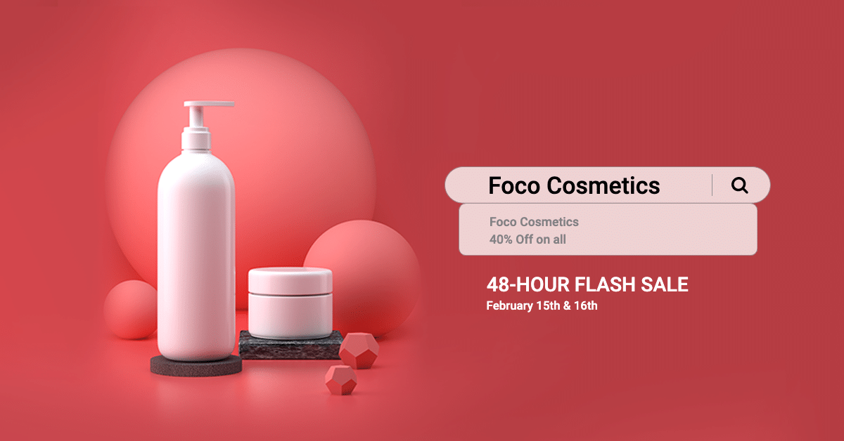 Fashion Cosmetics Flash Sale Advertisement Ecommerce Banner预览效果