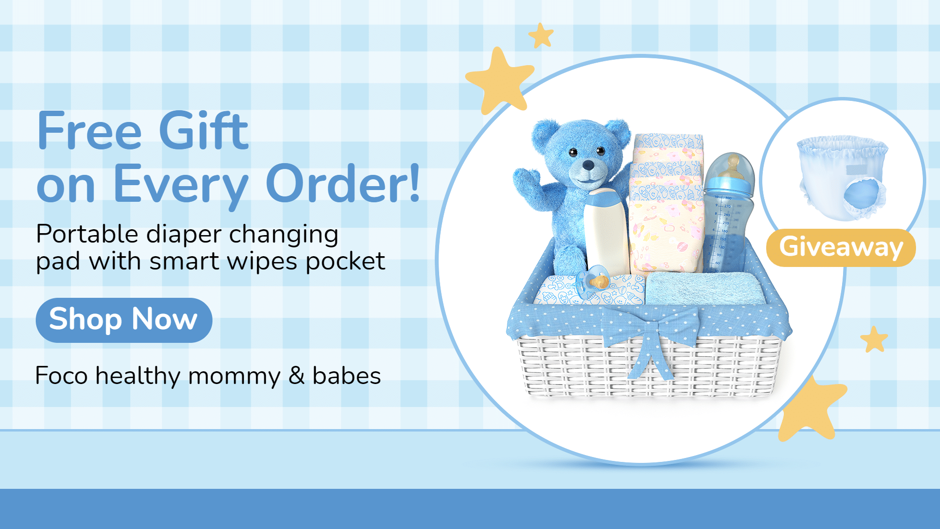 Cartoon Baby Shop Giveaway Ecommerce Banner