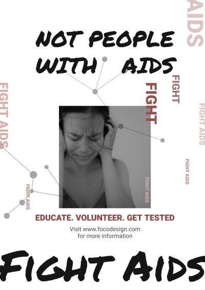 Fight AIDS Theme Propaganda Poster
