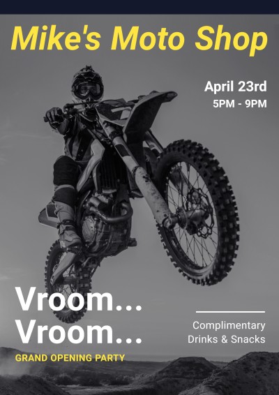 Moto Shop Grand Opening Propagating Poster