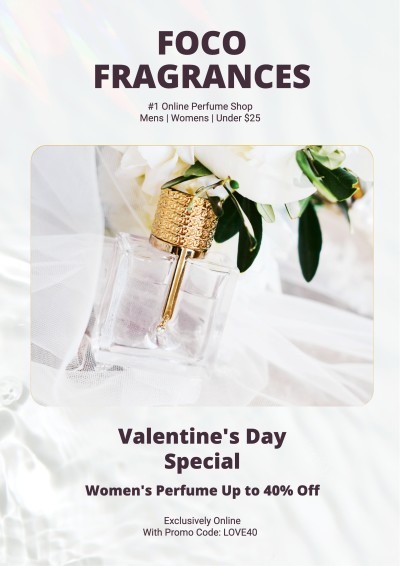 Women's Perfume Valentine's Day Special Sale Promotion Flyer