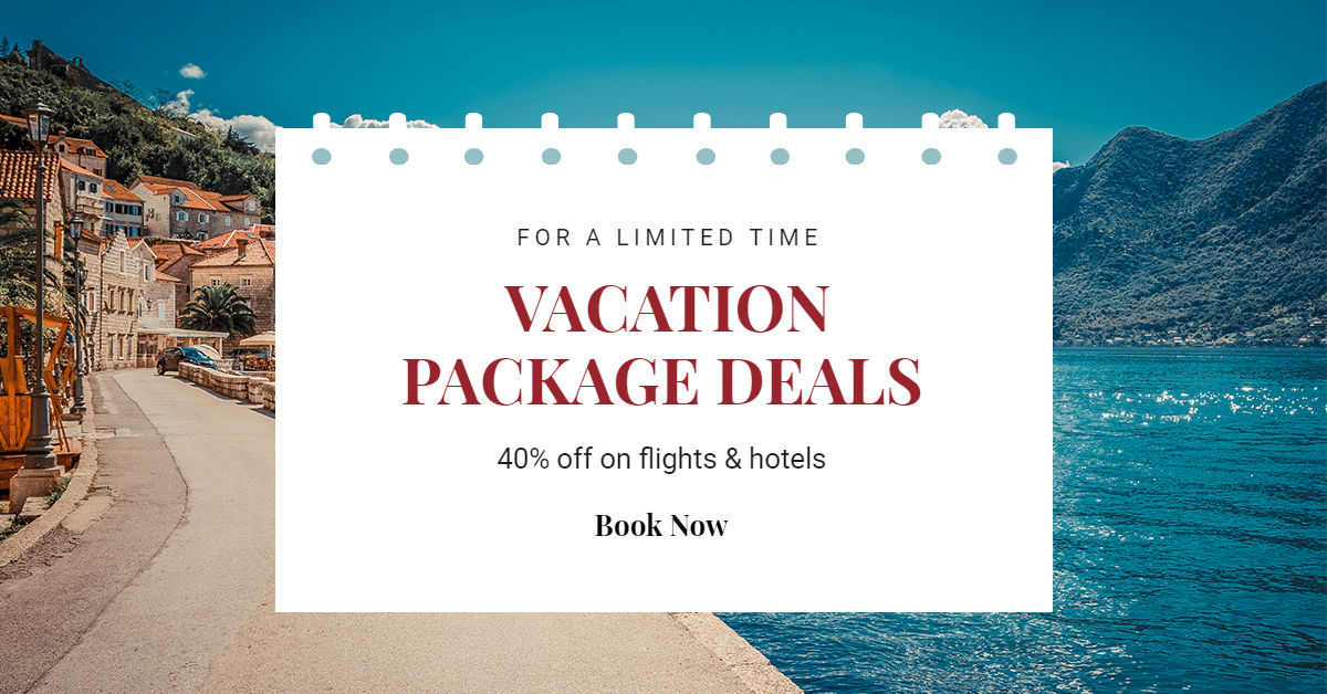 Vacation Package Discount Deal Promo Ecommerce Banner预览效果