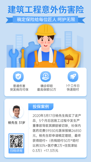 险种介绍财产保险工程险手机海报预览效果