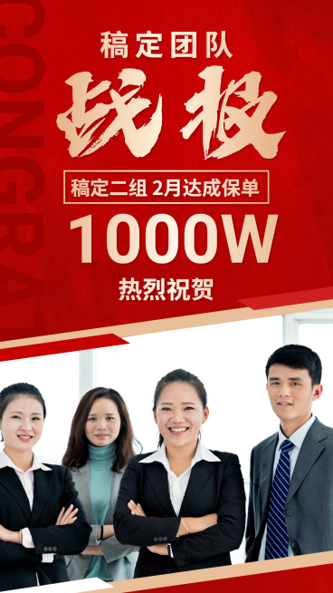 金融保险喜报月度表彰手机海报预览效果