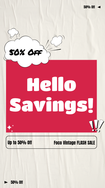 Creative Clothing Vintage Flash Sale Ecommerce Story预览效果