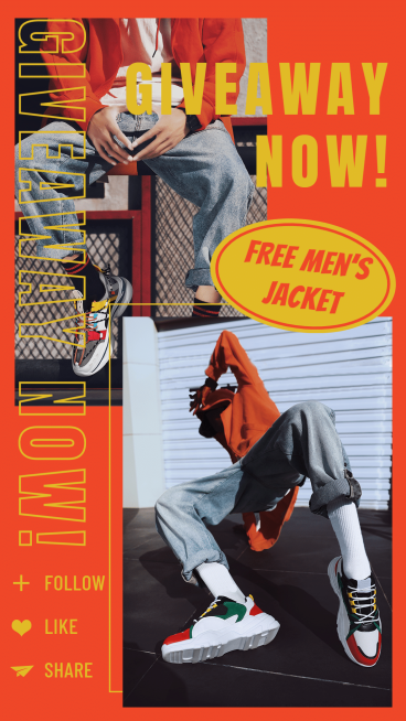 Men Clothing Bags Promotion Fashion Simple Style Poster Ecommerce Story预览效果