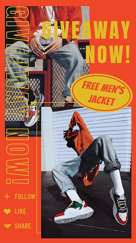 Men Clothing Bags Promotion Fashion Simple Style Poster Ecommerce Story