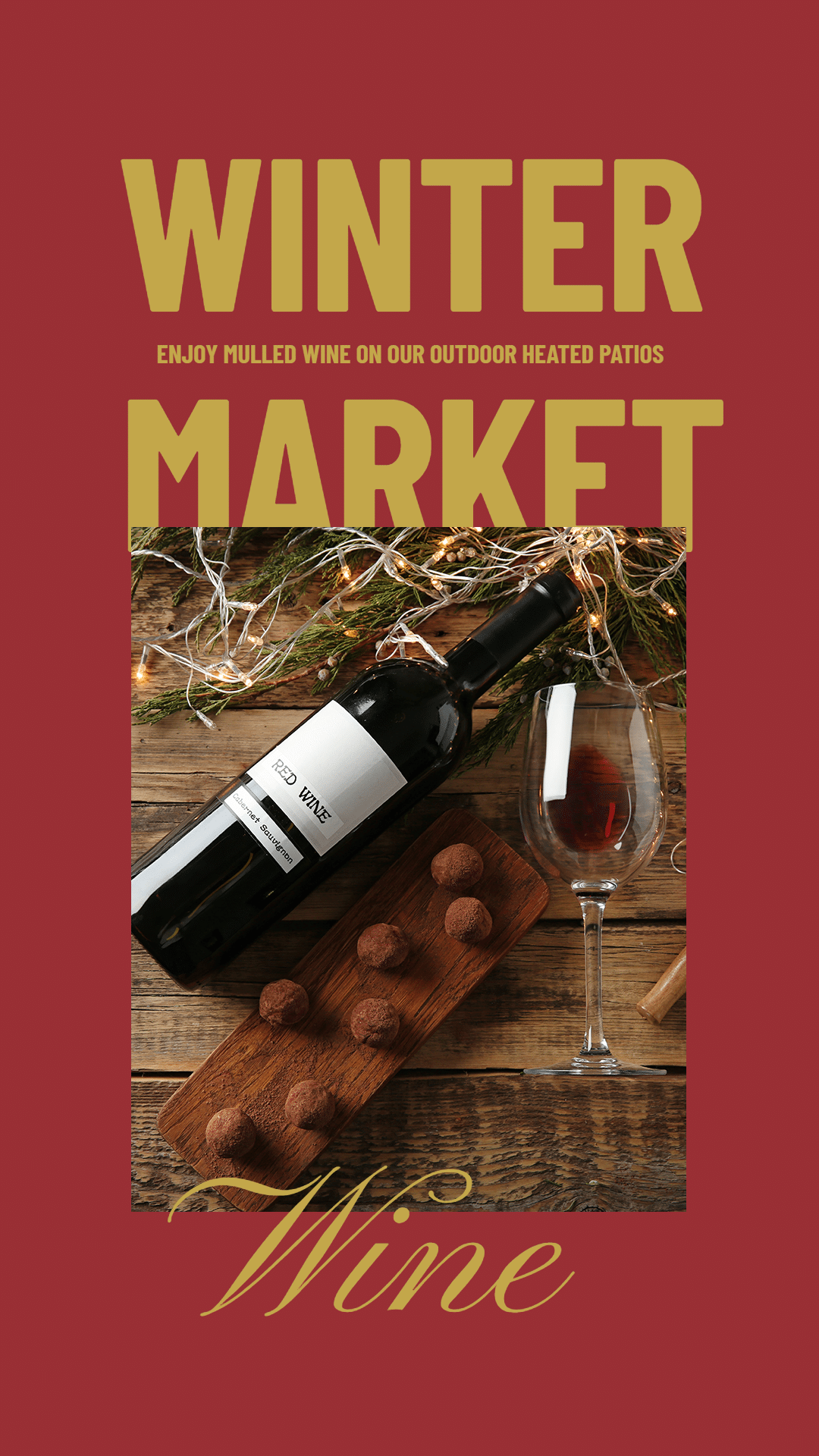 Winter Market Wine Display Photo Poster Ecommerce Story