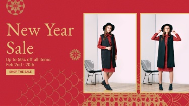 Fashion Women's Wear Shop New Year Sale Ecommerce Banner