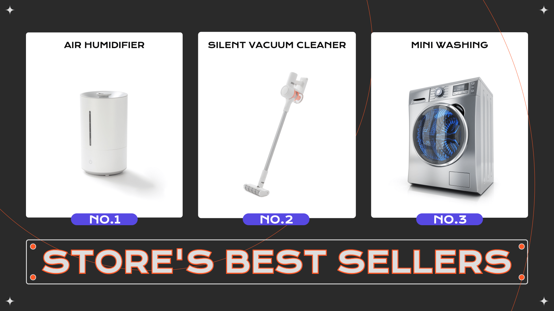 Household Machine Store's Best Sellers Ecommerce Banner预览效果
