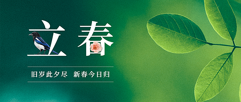 立春问候春景创意大字公众号首图