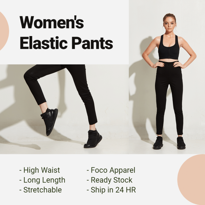 Women’s Elastic Pants Promotion Template Fashion Simple Style Poster Ecommerce Product预览效果
