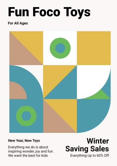 Children’s Toy Shop Winter Saving Sales Propaganda Flyer